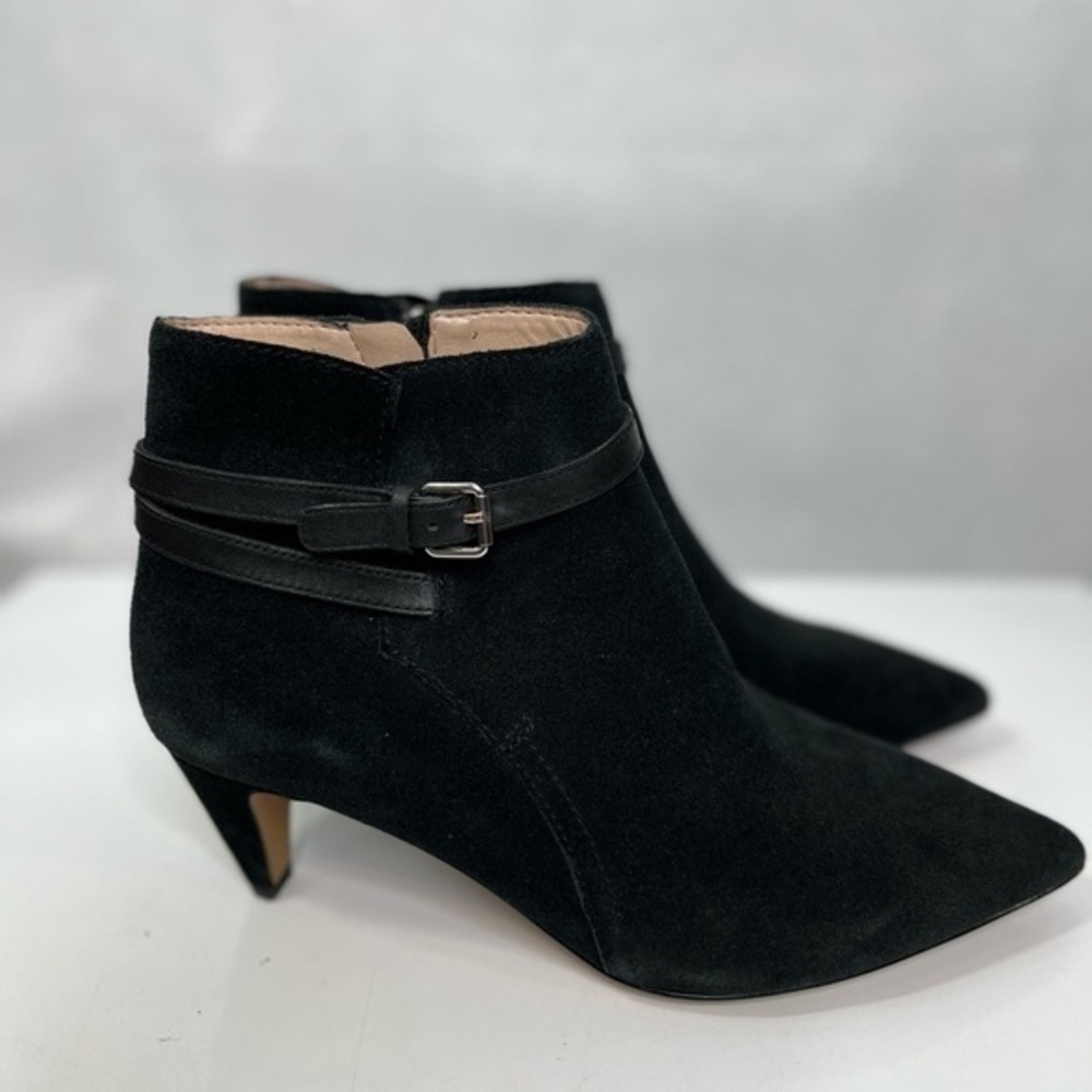 𝅺French Connection black suede kitten heels boots EU size 38 / 7.5